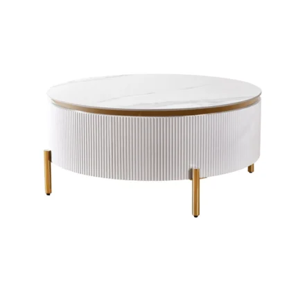Aqua salontafel wit-goud 100cm