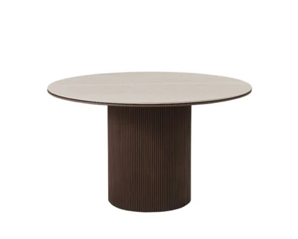 Aqua eettafel130cm bruin-beige keramiek