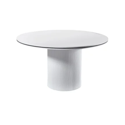 Aqua eettafel rond 130cm wit-zwart