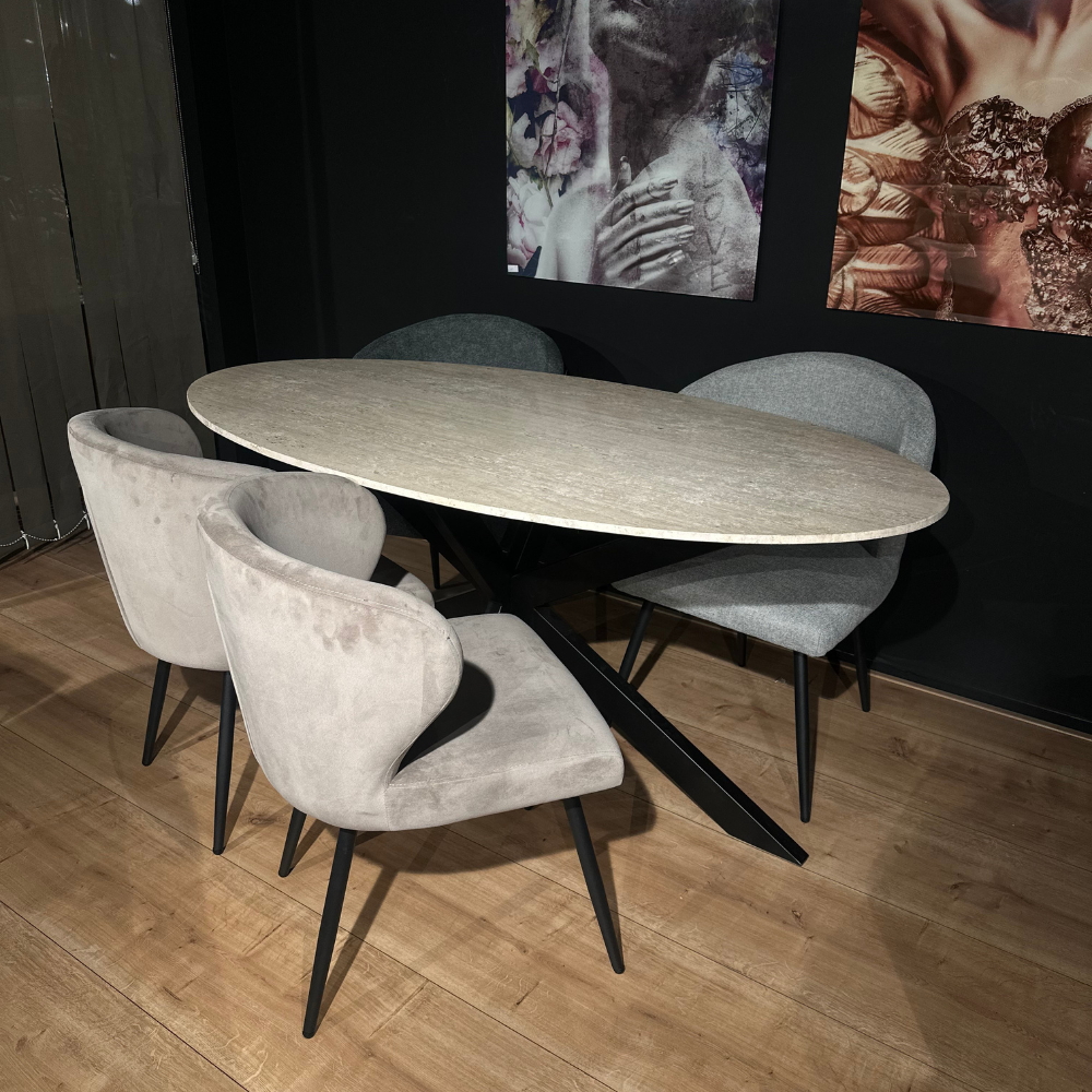 travertin tafel eettafel 180x90 cm