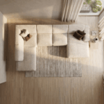 U-vorm bankstel Memo van bovenaf gefotografeerd