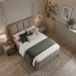 Bovenaanzicht van de Fumat twijfelaar boxspring 120x200 cm tonend het ruime ligoppervlak en de luxe matrastijk.