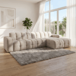 Bankstel Cloud met lounge in een moderne woonkamer, uitgevoerd in Genesis 3 stof.
