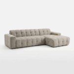 Bankstel Cloud met lounge op witte achtergrond, uitgevoerd in Genesis 3 stof.
