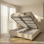Bed Senna met open opbergruimte onder het bed
