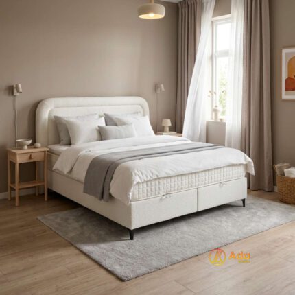 Bed Phanten met zachte bekleding, inclusief matras en opbergruimte